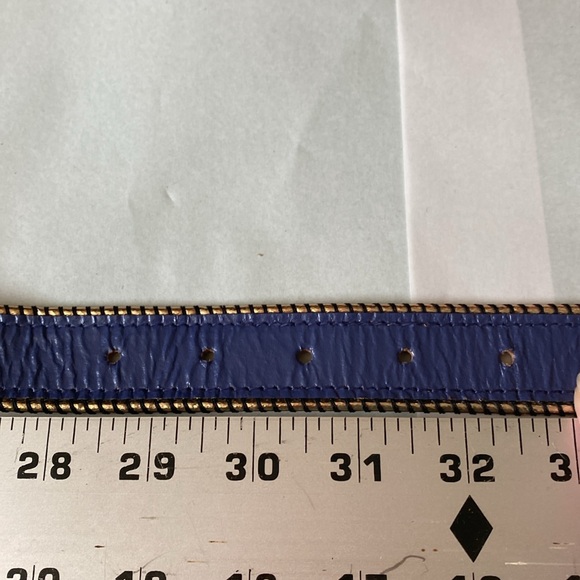 Blue with gold buckle stitching on 28.5-32.5” - Picture 3 of 3